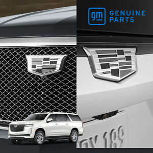 GM純正 キャデラッククレスト フロントグリルエンブレム リアゲートエンブレム 2個セット 84754505 イルミネーション付 モノクロ調 20y- キャデラック エスカレード | エスカレード ESV