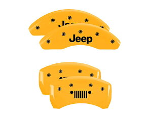 【MGP 正規品】 14-21y ジープ チェロキー KL 専用設計 ブレーキ キャリパーカバー イエロー Jeep ジープグリルロゴ アルミ製 42013SJPLYL