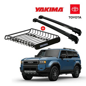 USトヨタ純正 ランドクルーザー 250 ランクル 250系 ベースキャリア + YAKIMA製 ロードウォーリアー ルーフラック 8007070 セット クロスバー ルーフキャリア ルーフバスケット フット ルーフバー