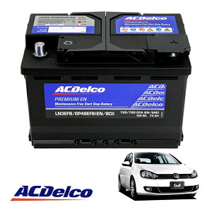 �yACDELCO ���K�i�z�o�b�e���[ LN3EFB �����e�i���X�t���[ �A�C�h�����O�X�g�b�v�Ή� 09-13y VW �S���t 6 1K