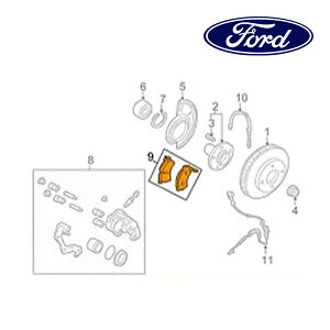 フォード純正 ブレーキパッド ディスクパッド フロント 5U2Z2V001M 06-10y エスケープ