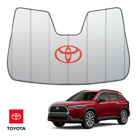USトヨタ純正 専用設計 TOYOTAロゴ入 サンシェード 吸盤不要 折りたたみ式 ケース付 TOYOTA カローラクロス 10系 CoverCraft カバークラフト