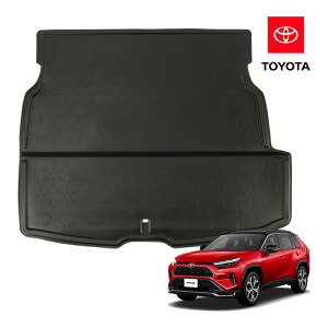 UKトヨタ純正 TOYOTA RAV4 PHV 50系 令和2年6月-現行 リア カーゴマット ラゲッジマット カーゴライナー トランクマット オールウェザー RAV4 PLUGIN HYBRID ロゴ入