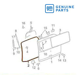 【楽天お買い物マラソン★エントリーでP10倍!】GM純正 テールゲート オープニング ウェザーストリップ ボデー側 15174843 02-05y エスカレード/エスカレードESV