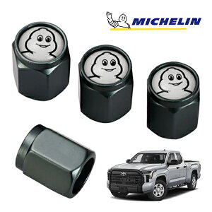 【MICHELIN 正規品】エアバルブキャップ 1台分 4個セット ガンメタ 取り付け簡単 カー用品 ミシュランマン ビバンダム ミシェラン エアーバルブ USトヨタ タンドラ
