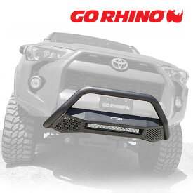 GO RHINO RC4 LR スキッドプレート フロントバンパーガード 20インチ LEDライトバー&ブラケット セット テクスチャーブラック 56448360LT トヨタ ハイラックス GUN125 ゴーライノ