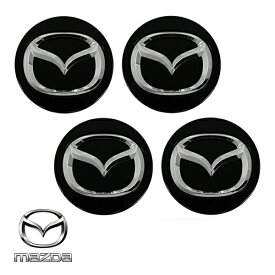 【楽天お買い物マラソン★エントリーでP10倍！】USマツダ純正 汎用 ロゴ入 ホイール センターキャップ ブラック 4個セット アクセラ/マツダ3/マツダ6/CX-3/CX-5/ロードスター