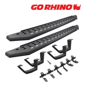 【GO RHINO 正規品】RB20 ランニングボード+ドロップステップ サイドステップ テクスチャーブラック 6945067320PC ジープ JL ラングラー 4ドア ゴーライノ