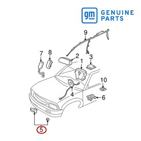【GM/ジーエム純正品】 エアバック インパクト センサー フロントドア 05y トレイルブレイザー トレイルブレイザーEXT用 15077444