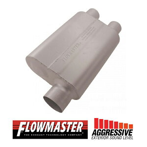 FLOW MASTER / t[}X^[ 40 f^ t[ }t[ #9430412 Offset in 3.00"/Dual out 2.50" - Aggresive Sound