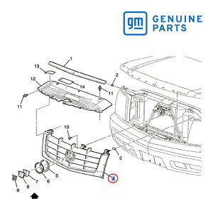 GM純正 ラジエター グリル フロントグリル 89026518 05y エスカレードESV