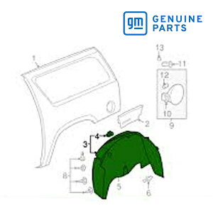 GM純正 リア フェンダー ライナー シールド 左側 運転席側 LH 15938663 07-13y エスカレードESV
