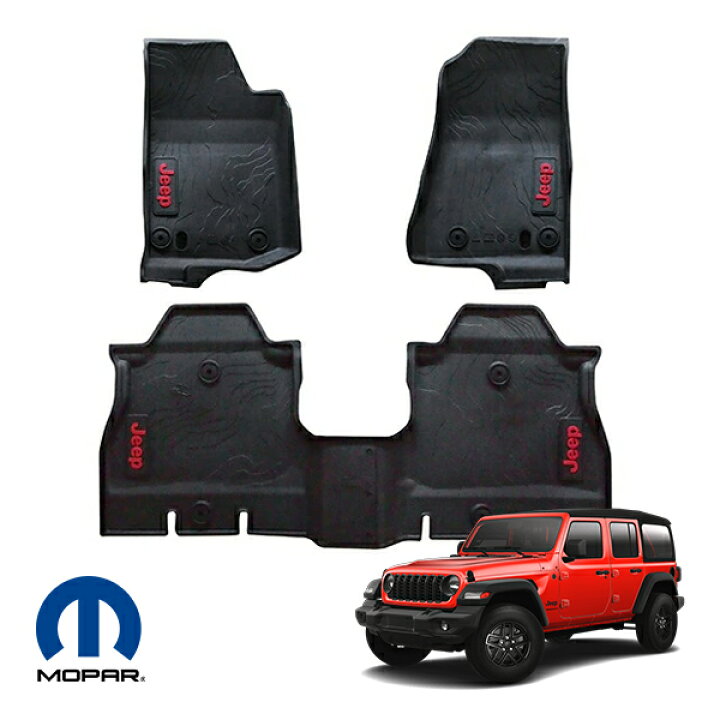 楽天市場】MOPAR純正 ラバーフロアマット JEEPロゴ入 前後セット 