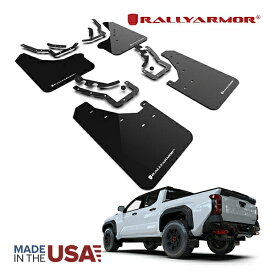 【Rally Armor 正規品】マッドフラップ 泥除け マッドガード ブラック MF114-UR-BLK-WH フロント リア 1台分 4枚セット Rally Armorロゴ入 ポリウレタン製 24y- トヨタ タコマ N400型 SR SR5 TRD PreRunner TRD Sport TRD Off-Road Limited Trailhunter TRD Pro