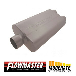 FLOW MASTER / t[}X^[ 50 f^ t[ }t[ #9430502 Center in 3.00"/Dual out 2.50" - Moderate Sound
