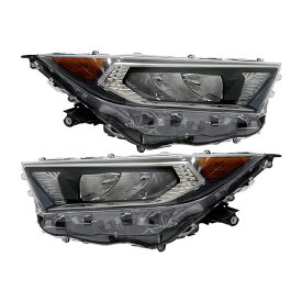 【DEPO 正規品】ヘッドライト ヘッドランプ クロームインナー 純正タイプ US仕様 LED仕様 オレンジリフレクター サイドマーカー内蔵 トヨタ RAV4 50系