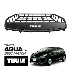 【THULE 正規品】キャニオンXT ルーフラック ルーフバスケット ルーフキャリア 859XT パウダーコート仕上げ マットブラック 内寸サイズ 104cm×99cm×12.7cm トヨタ アクア AQUAに! ベースキャリアに