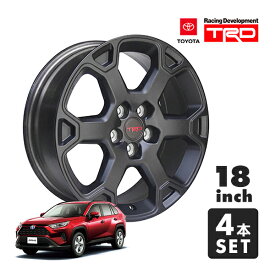 【楽天スーパーセール★エントリーでP10倍！】USトヨタ純正 TRD OFF-ROAD 18インチホイール マットブラック 4本セット TRDロゴ入 センターキャップ レッド付 TOYOTA RAV4 50系