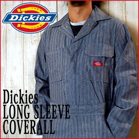 ディッキーズ カバーオール【Dickies】LONG SLEEVE DELUXE COVERALLS 長袖つなぎ フィッシャーストライプ#48977FS GREY アメカジ 【通販】