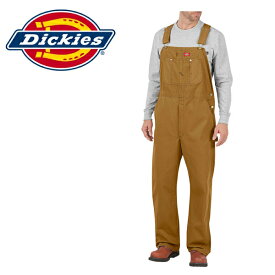 オーバーオール　ディッキーズ Dickies サロペット ダック生地 茶色ブラウン ワークブランド インポートDB100 RBD DB100RBDジップフライ ワーク BIB OVERALL ビブオーバーオール[0322]