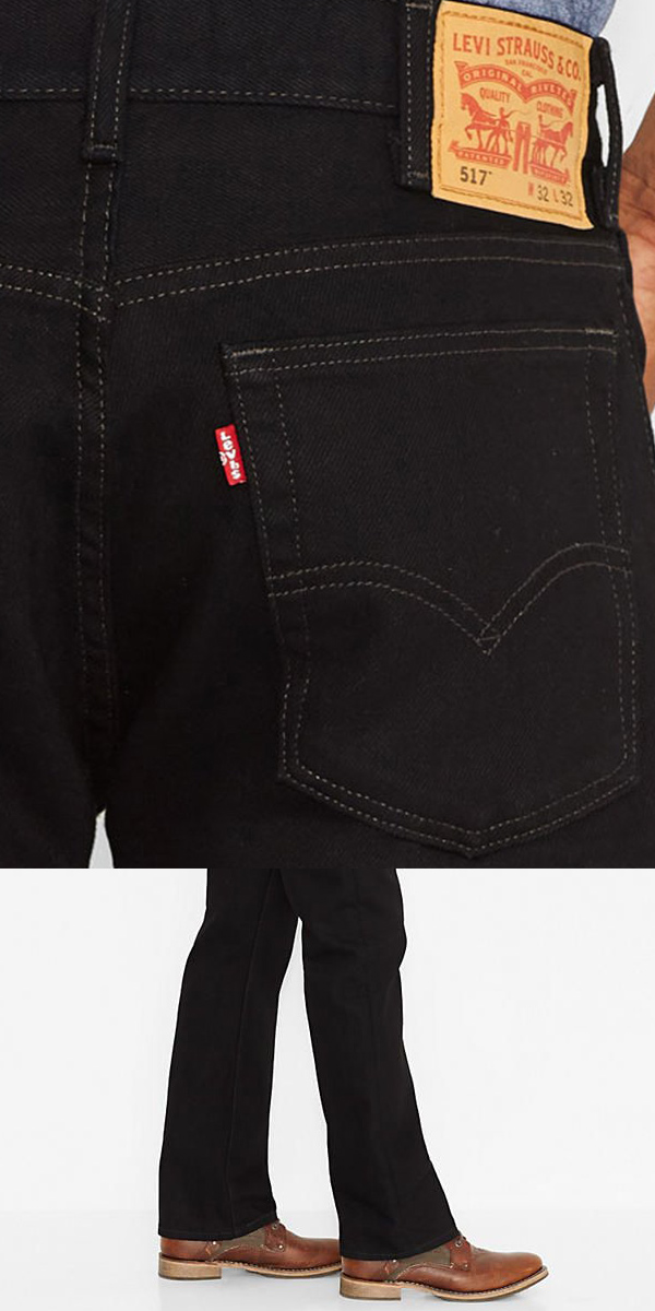 リーバイス　517　正規品　LEVIS Boot Cut Jeansブーツカットデニムジーンズ 黒ブラック 未洗いリジット[00517-0260]  [00517-0216]RINSE - DARK WASH　BLACK後染め　海外買い付けインポートブランドUSA【楽ギフ_包装】[0619] |  