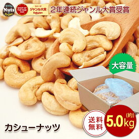 カシューナッツ 5kg (1box) 大容量 ローストカシューナッツ 産地直輸入 素焼き ロースト 無塩 無添加 制菓 お菓子作り 製パン 製菓子 大容量 業務用 防災食品