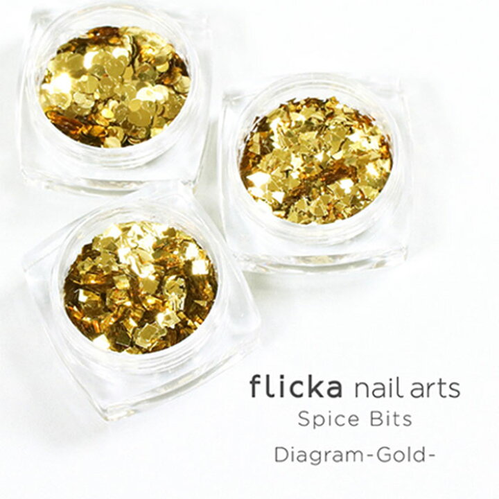 楽天市場】flicka nail arts フリッカネイルアーツ Spice Bits(スパイスビッツ) Diagram-Gold-  ダイアグラムゴールド 【ネイル グリッター ホログラム】 : キャラカ