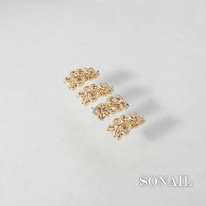 SONAIL ソネイル SONAIL×EMIRI nalu【ナル】 ゴールド FY001842 2P 背面カーブなし【ハワイアンジュエリー ネイルパーツビジュ?パーツ ハワイアンチャーム ハワイアンモチーフ メタルパーツ ゴールド