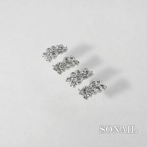 SONAIL ソネイル SONAIL×EMIRI nalu【ナル】 シルバー FY001843 2P 背面カーブなし【ハワイアンジュエリー ネイルパーツビジュ?パーツ ハワイアンチャーム ハワイアンモチーフ メタルパーツ ゴールド