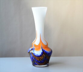 【送料無料】1970年代 イタリア製 Carlo Moretti Murano ガラスの花瓶 26cm高 ムラーノグラス ヴィンテージ 花器 フラワーベース アンティーク_240412