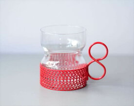 【送料無料】iittala イッタラ Tsaikka ツァイッカ グラスカップ クリア×レッド ホルダー ガラス 北欧 ヴィンテージ_240612