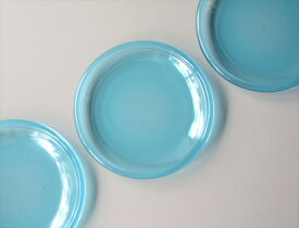【送料無料】フィンランド製 Nuutajarvi Luna 15cm ブルーガラスのプレート お皿 ヌータヤルヴィ 北欧 ヴィンテージ アンティーク_240418