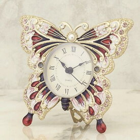 置時計 おしゃれ かわいい 置き時計 時計 アンティーク レトロ チョウ パピヨン インテリア アイアン