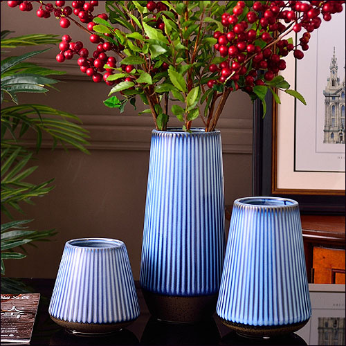 花瓶 花器 フラワーペース 花入れ アンティーク 置物 オブジェ レトロ おしゃれ ブルー大きな | 雑貨CalmHouse