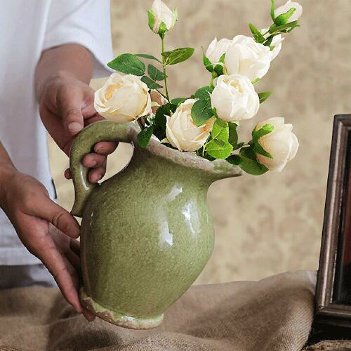 楽天市場】フラワーベース ピッチャー 陶器 花瓶 おしゃれ フラワー 