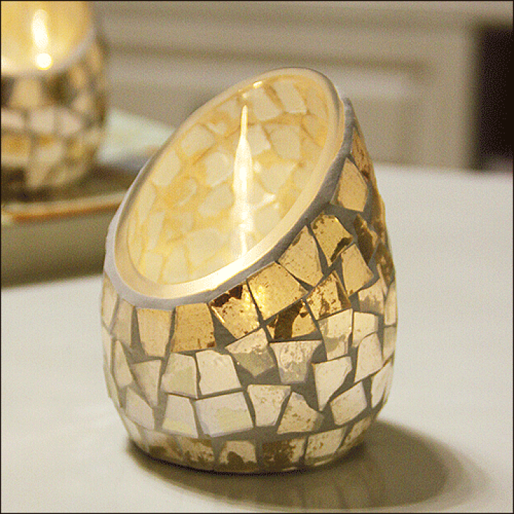 楽天市場】キャンドルスタンド キャンドルホルダー モザイク ガラス