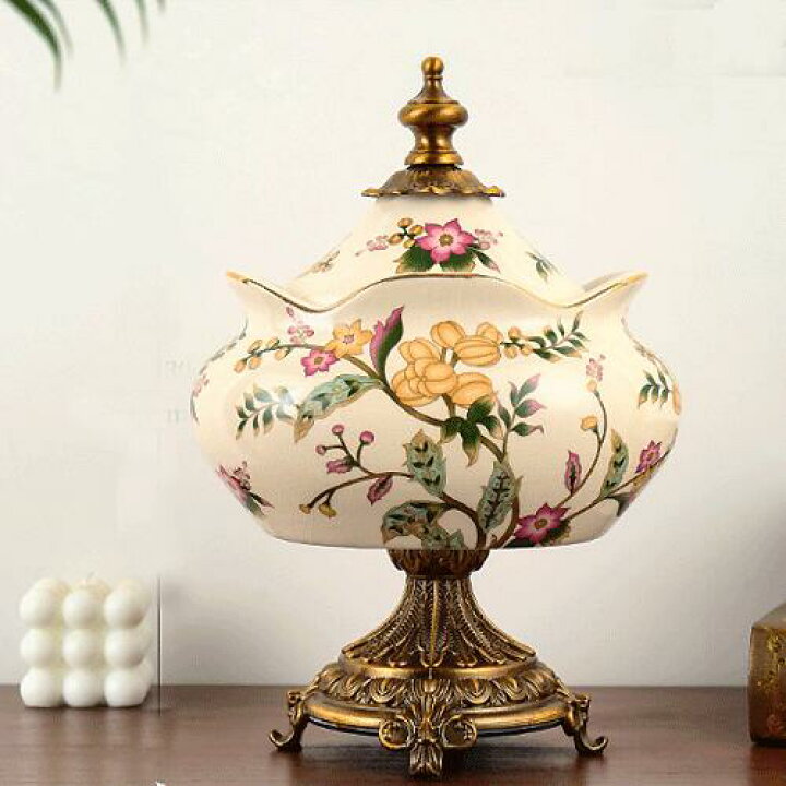 楽天市場】小物入れ 陶器 蓋付 壷 セラミック 飾り壺 ポッド 陶器置物 