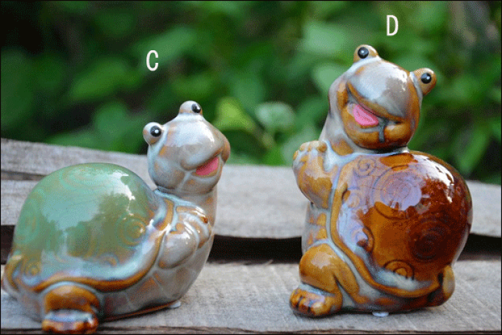 楽天市場】亀 陶器 オブジェ 置物 インテリア かわいい ガーデニング