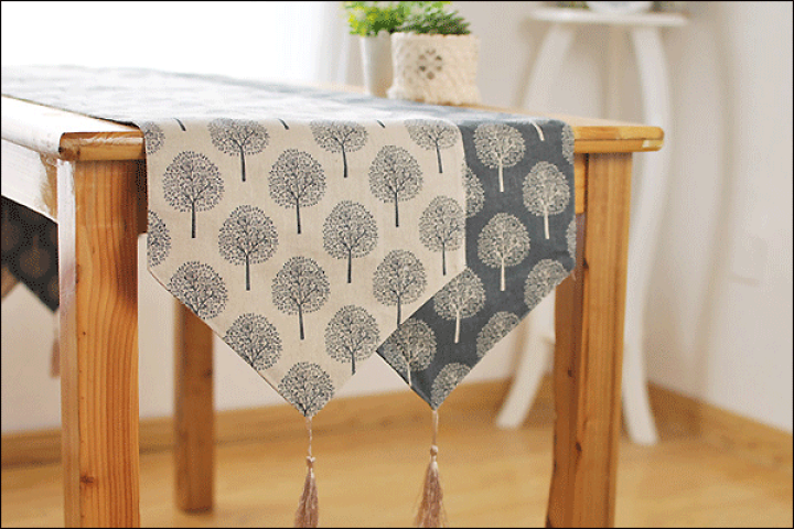 楽天市場】テーブルランナー リネン 木柄 北欧 和風 モダン 和モダン