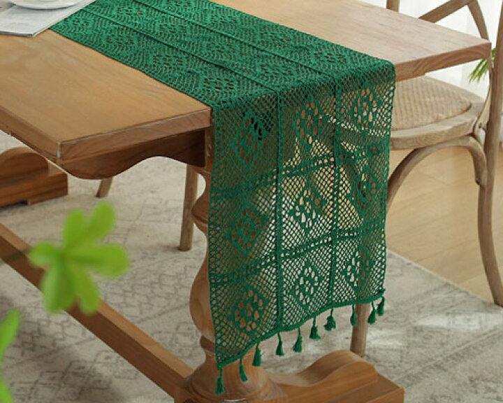 楽天市場 テーブルクロス センターテーブルカバー テーブルランナー サイドテーブルカバー コットン おしゃれ オリエンタル柄 北欧 リネン 33cm 0cm レース エレガント グリーン ブラック 雑貨calmhouse
