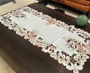 テーブルランナー テーブルセンター レース エレガント おしゃれ ホワイト レース 刺繍 おしゃれ 薔薇のカットワーク …