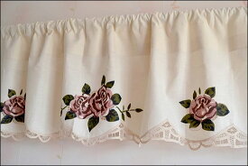 おしゃれ オシャレ お洒落 かわいい 可愛い コットン40cm*150cm目隠し 刺繍 レース レースカーテン インテリア エレガント カントリー ナチュラル シンプル 北欧 玄関 洗面所 トイレ キッチン 小窓 出窓 小窓用カーテン 出窓用カーテン ミニカーテン デザイン