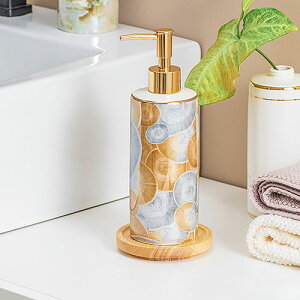 ソープディスペンサー 陶器 ハンドソープのディスペンサー 洗面用品 陶器 バス用品 ソープ用 かわいい 詰替えボトル シャンプーボトル ハンドソープ おしゃれ 大理石紋 エレガント