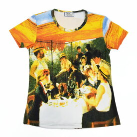tシャツ 半袖 総柄 レディース アート プリント Tシャツ ルノワール　舟遊びの昼食 [T-W020-RN01]