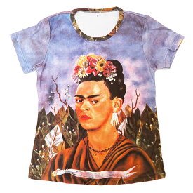 アート 半袖 プリント Tシャツ フリーダ・カーロ 『 フリーダ・カーロの自画像 』 [T-W020-FURI01]( ティーシャツ 夏服 ティシャツ 和柄tシャツ レディース Tシャツ 和風 tシャツ 総柄 和柄 カットソー 半袖 夏 )