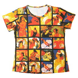 tシャツ 半袖 総柄 レディース アート プリント ティーシャツ Tシャツ 夏 ティシャツ 半袖 フラメンコ・タイル[T-W020-SP11]