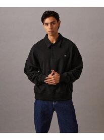 【SALE／30%OFF】(M)【公式ショップ】 カルバンクライン リラックスラグビースウェットシャツ Calvin Klein J327037 Calvin Klein Jeans カルバン・クライン トップス スウェット・トレーナー ベージュ ブラック【RBA_E】【送料無料】[Rakuten Fashion]