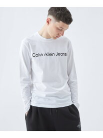 (M)【公式ショップ】 カルバンクライン インスティテューショナル ロゴ ロングスリーブ Tシャツ Calvin Klein Jeans J324901 Calvin Klein Jeans カルバン・クライン トップス カットソー・Tシャツ ホワイト ブラック ベージュ【送料無料】[Rakuten Fashion]