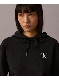 (W)【公式ショップ】 カルバンクライン クロップド スウェット パーカー Calvin Klein Jeans 47AB201 Calvin Klein カルバン・クライン トップス パーカー・フーディー ブラック ホワイト【送料無料】[Rakuten Fashion]