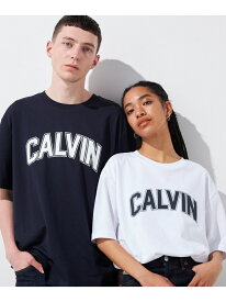 【SALE／50%OFF】(U)【公式ショップ】 カルバンクライン ユニセックス バーシティロゴ Tシャツ Calvin Klein Jeans J400310 Calvin Klein Jeans カルバン・クライン トップス カットソー・Tシャツ ホワイト ネイビー【RBA_E】【送料無料】[Rakuten Fashion]